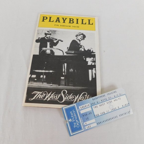 LOT West Side Waltz Playbill Ticket Feb 1982 Katherine Hepburn Dorothy Loudon - Picture 1 of 10